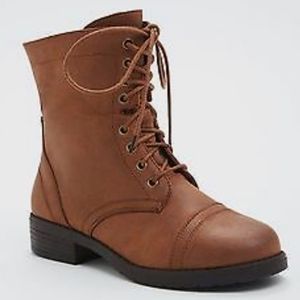 Torrid size 7.5w Cognac Combat Boots
